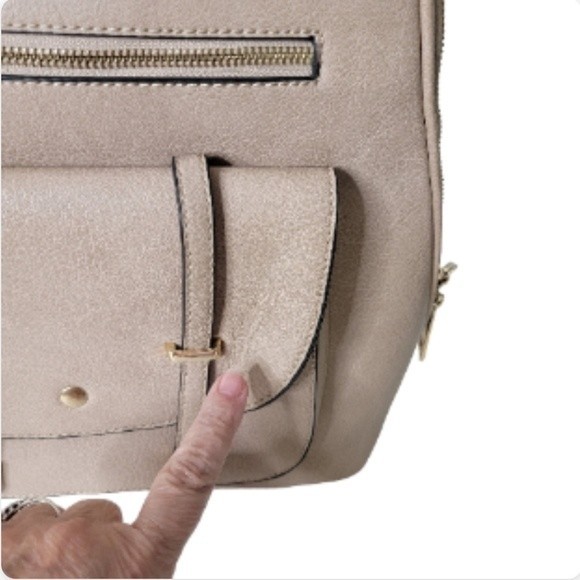 Beige large backpack main image 6